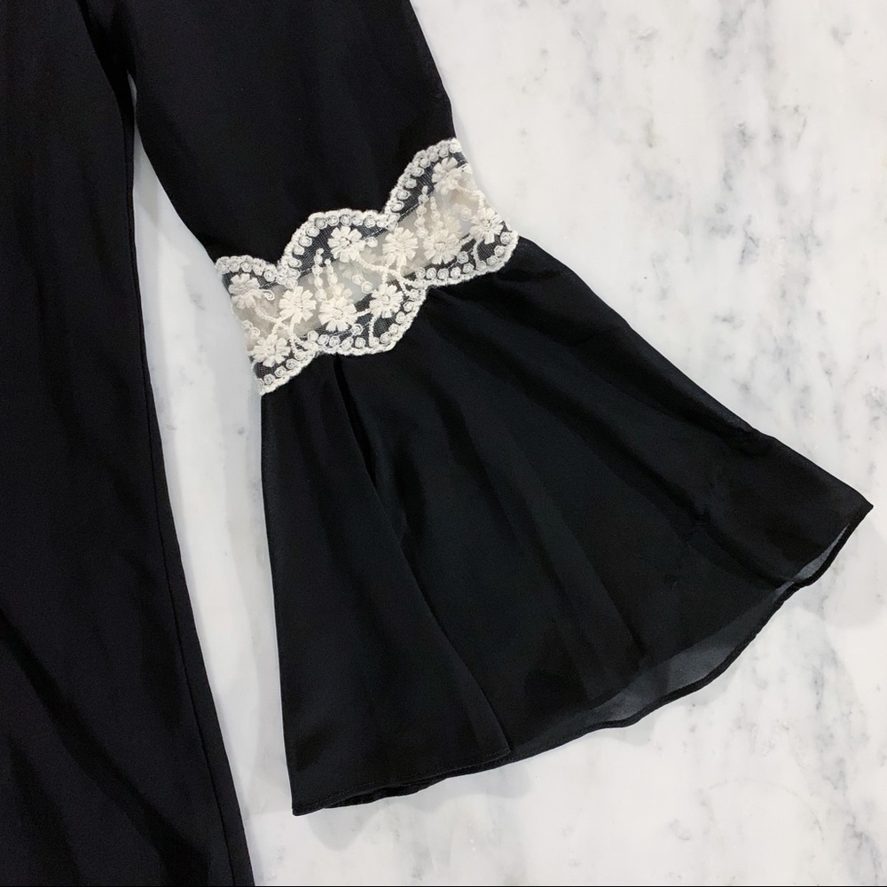 Black Long Sleeve Flirty Party Dress - Picture 13 of 15